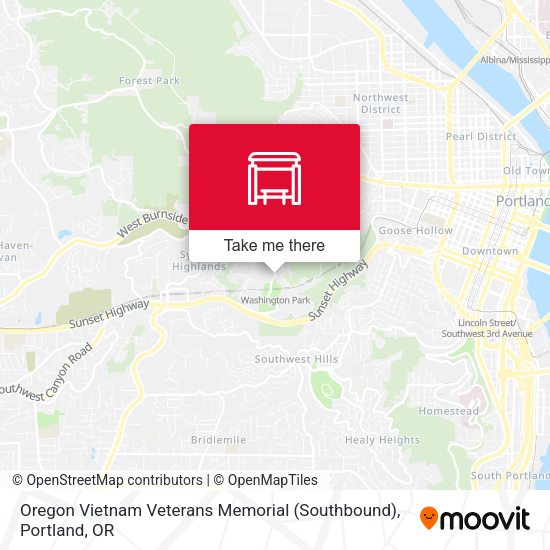 Oregon Vietnam Veterans Memorial (Southbound) map