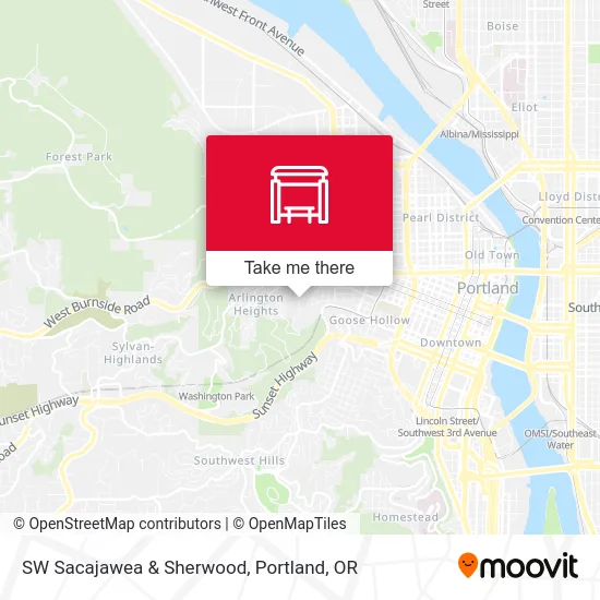 SW Sacajawea & Sherwood map
