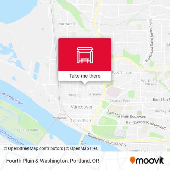 Fourth Plain & Washington map