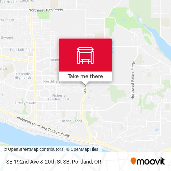 SE 192nd Ave & 20th St SB map