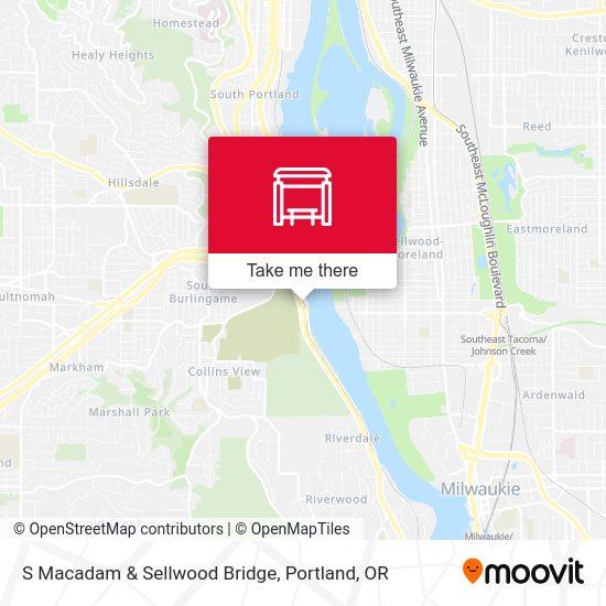 S Macadam & Sellwood Bridge map