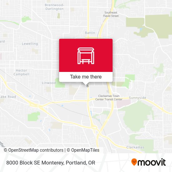 8000 Block SE Monterey map