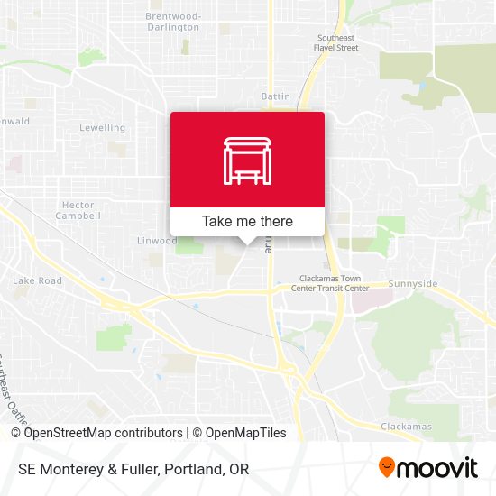 SE Monterey & Fuller map