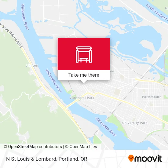 N St Louis & Lombard map