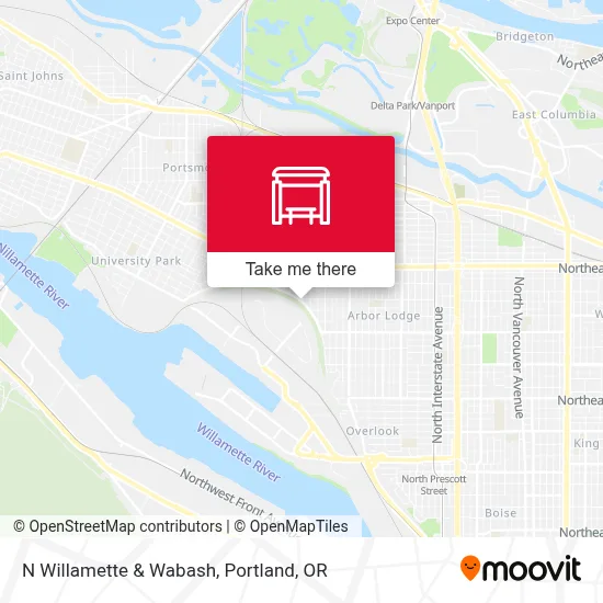 N Willamette & Wabash map