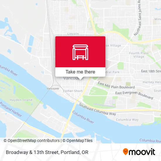 Broadway & 13th Street map