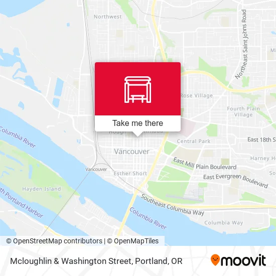 Mcloughlin & Washington Street map