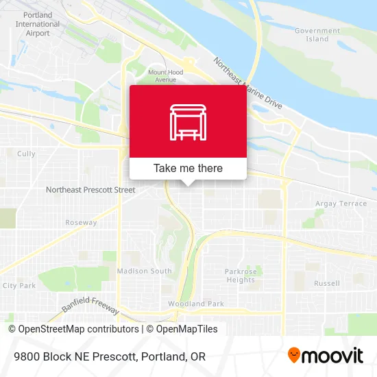 9800 Block NE Prescott map