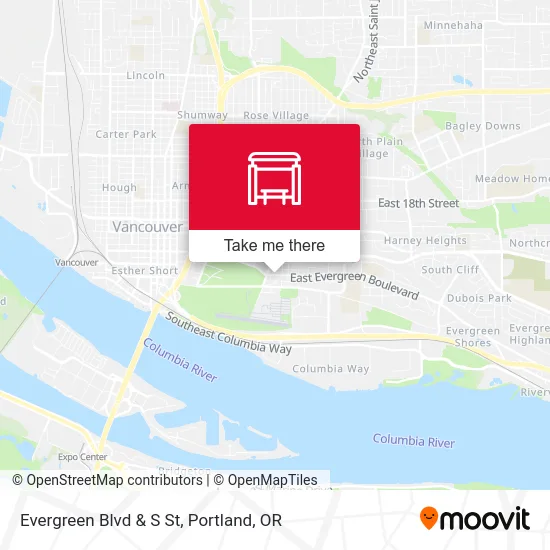 Evergreen Blvd & S St map
