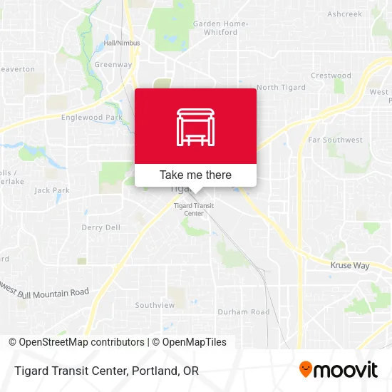 Tigard Transit Center map
