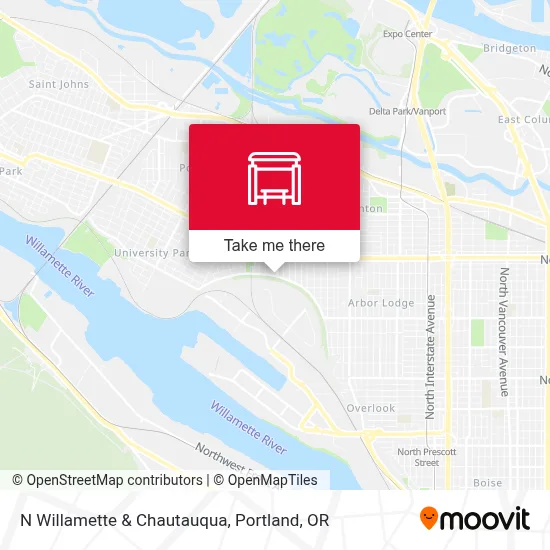 N Willamette & Chautauqua map