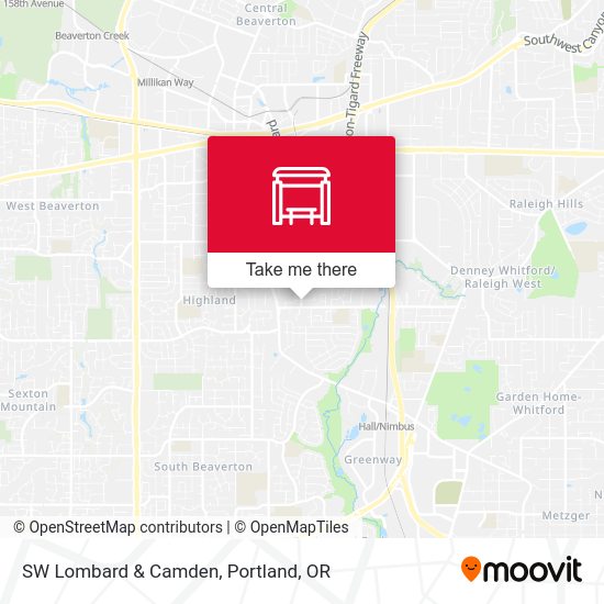 SW Lombard & Camden map