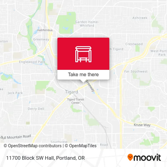 11700 Block SW Hall map