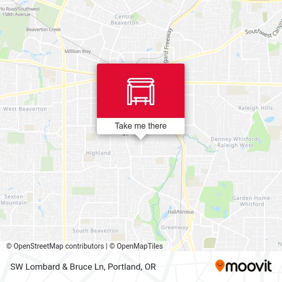 SW Lombard & Bruce Ln map