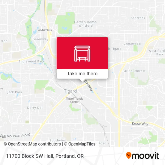 11700 Block SW Hall map