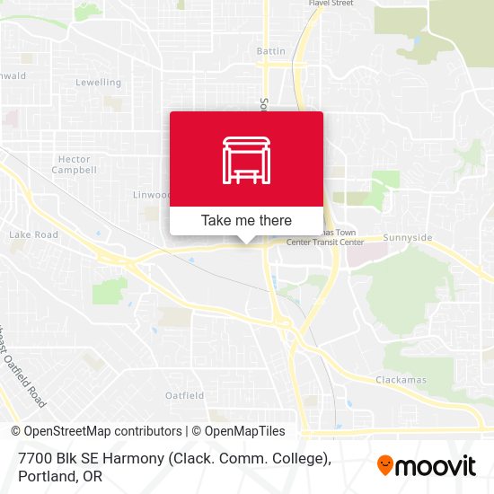 7700 Blk SE Harmony (Clack. Comm. College) map