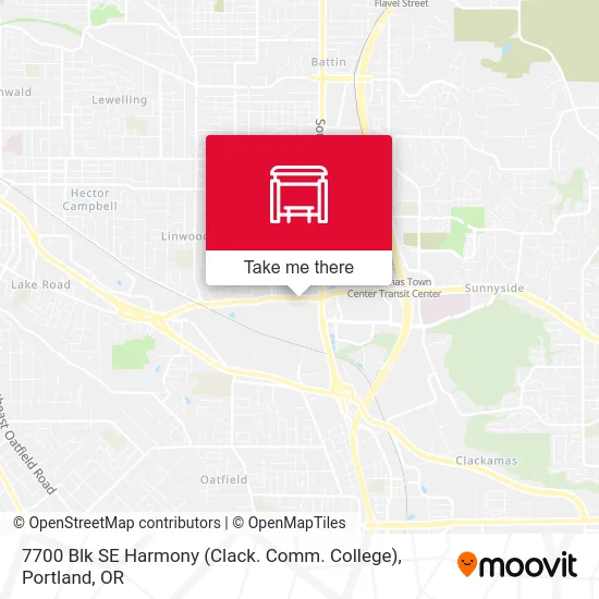 Mapa de 7700 Blk SE Harmony (Clack. Comm. College)
