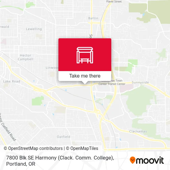 Mapa de 7800 Blk SE Harmony (Clack. Comm. College)