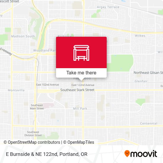 E Burnside & NE 122nd map