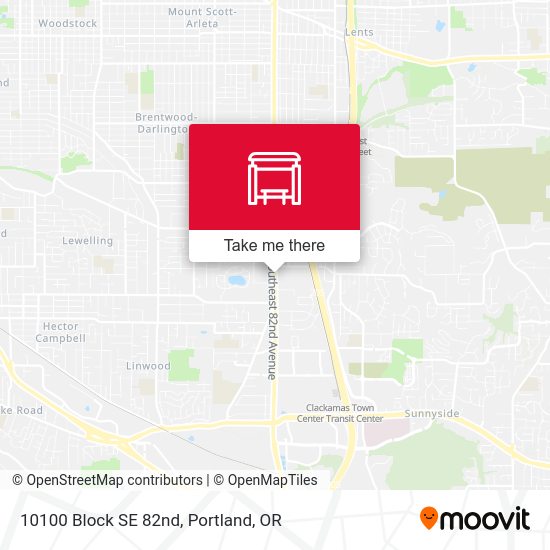 Mapa de 10100 Block SE 82nd