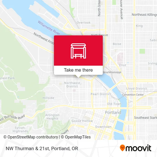 NW Thurman & 21st map