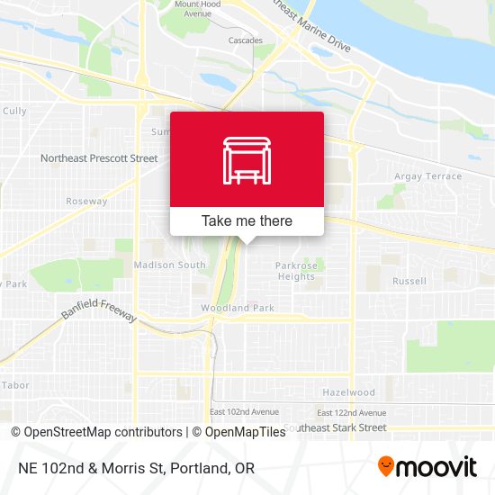 NE 102nd & Morris St map