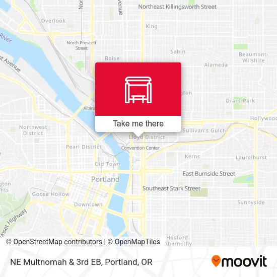 NE Multnomah & 3rd EB map