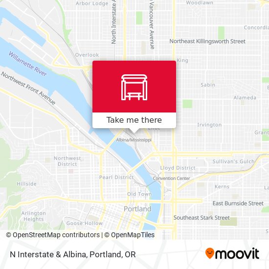 N Interstate & Albina map