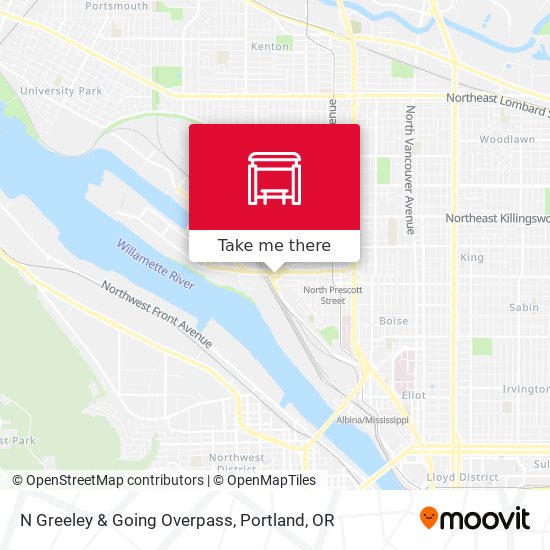N Greeley & Going Overpass map