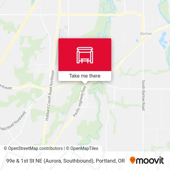 99e & 1st St NE (Aurora, Southbound) map