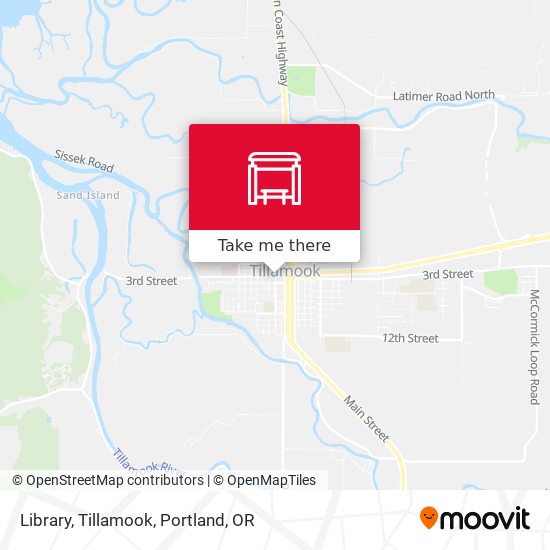 Library, Tillamook map