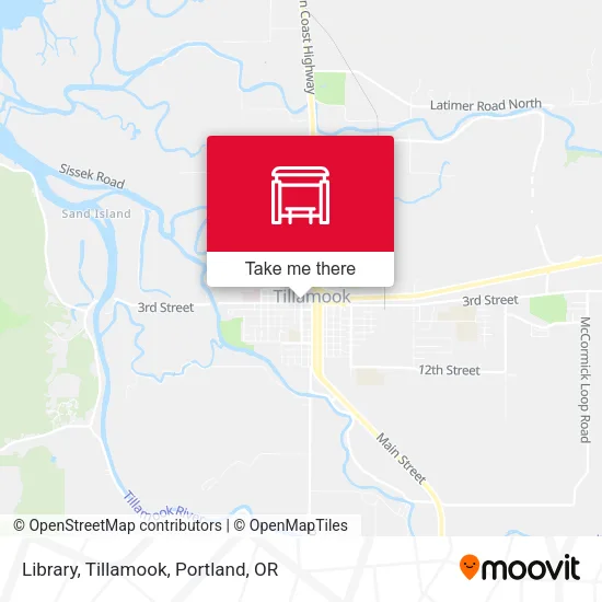 Library, Tillamook map