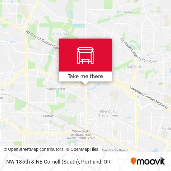 NW 185th & NE Cornell (South) map