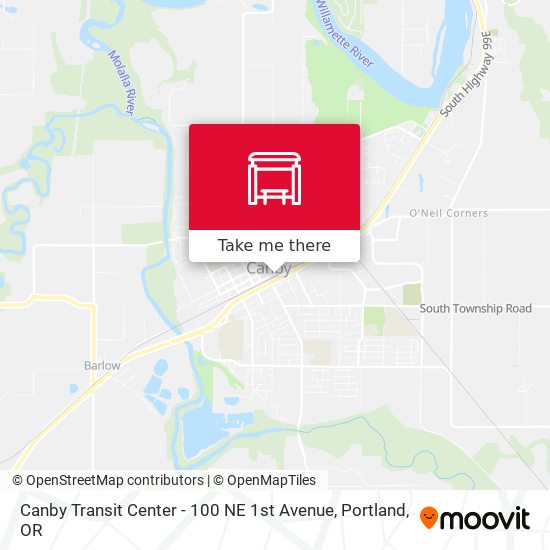 Canby Transit Center - 100 NE 1st Avenue map