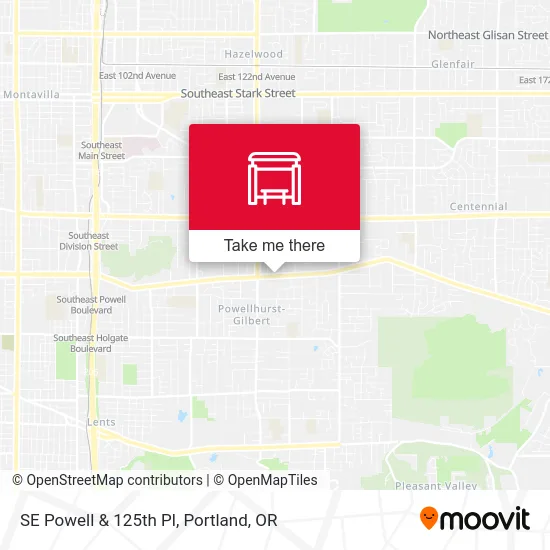 SE Powell & 125th Pl map