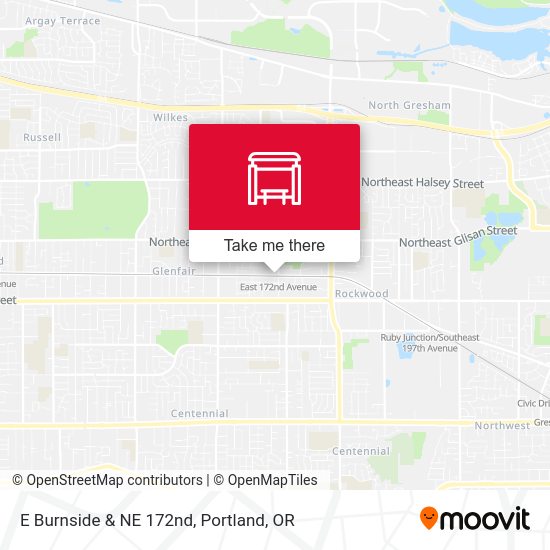 E Burnside & NE 172nd map