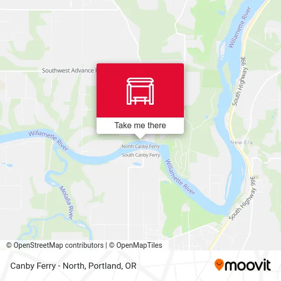 Canby Ferry - North map