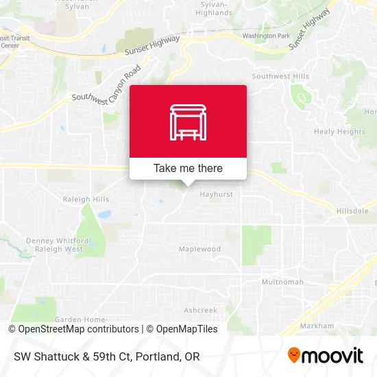 SW Shattuck & 59th Ct map