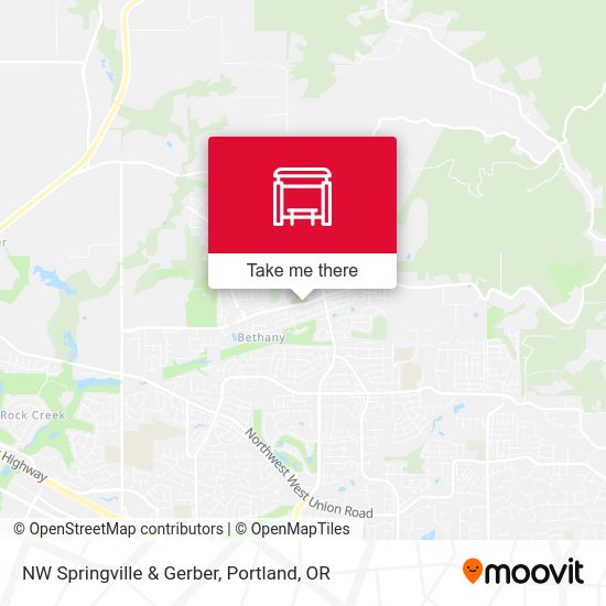 NW Springville & Gerber map