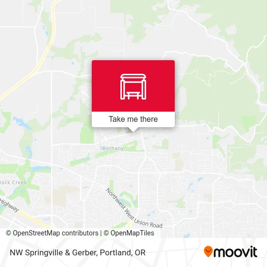 NW Springville & Gerber map