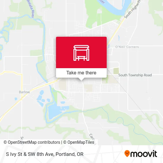 S Ivy St & SW 8th Ave map