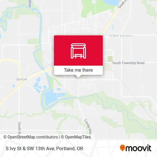 S Ivy St & SW 13th Ave map