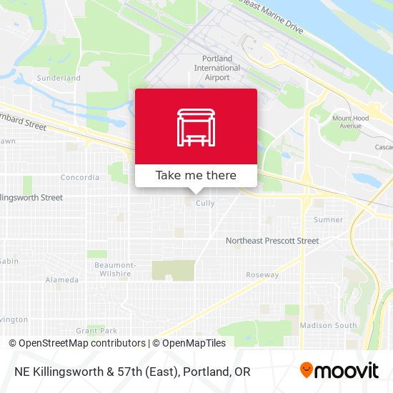 NE Killingsworth & 57th (East) map