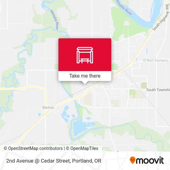 2nd Avenue @ Cedar Street map