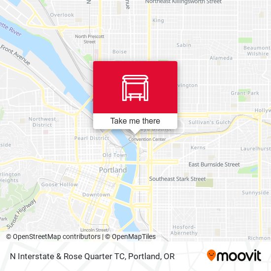 N Interstate & Rose Quarter TC NB map