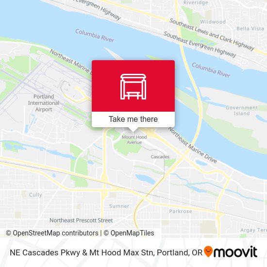 NE Cascades Pkwy & Mt Hood Max Stn map
