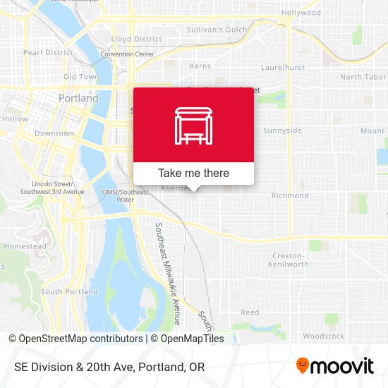 SE Division & 20th Ave map