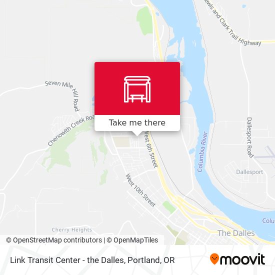 Link Transit Center - the Dalles map