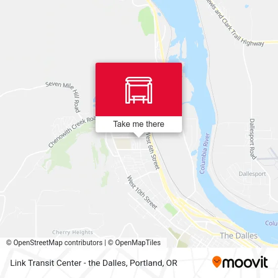 Link Transit Center - the Dalles map