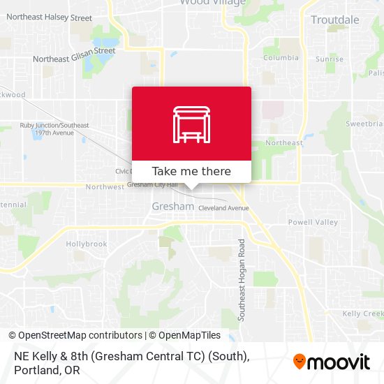 NE Kelly & 8th (Gresham Central TC) (South) map